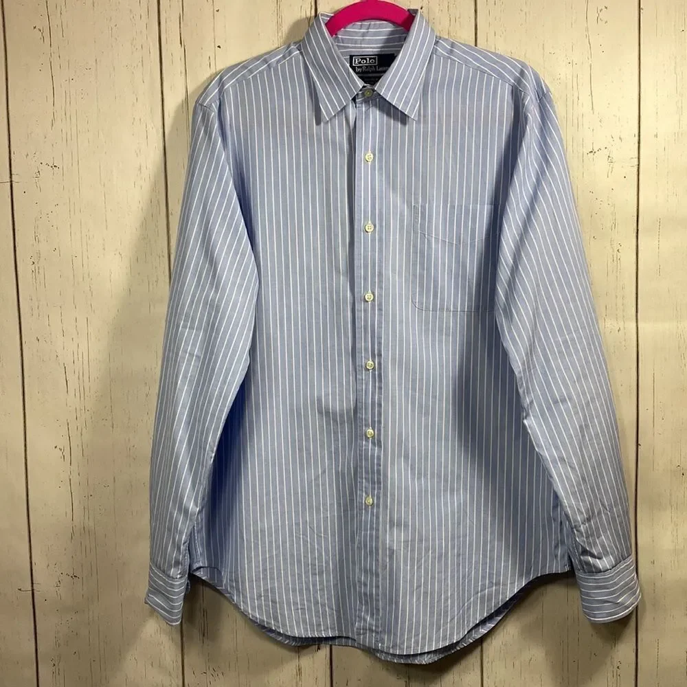 Polo By Ralph Lauren Mens Striped Long Sleeve Button Down Shirt Nautical Preppy